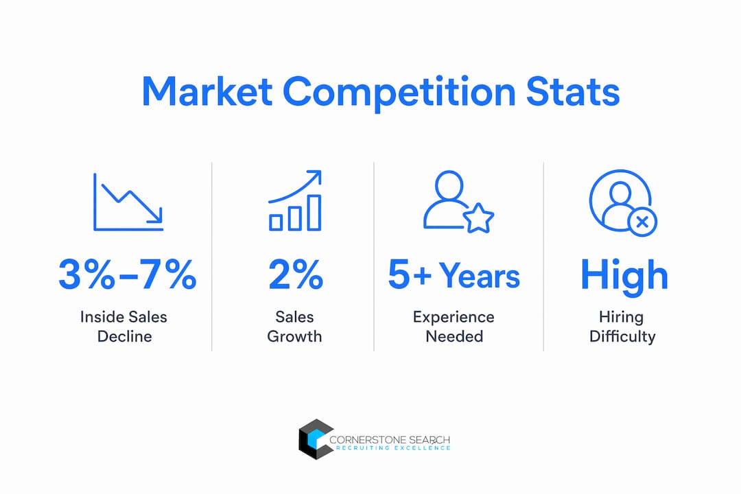 Infographic showcasing SaaS sales market competition statistics