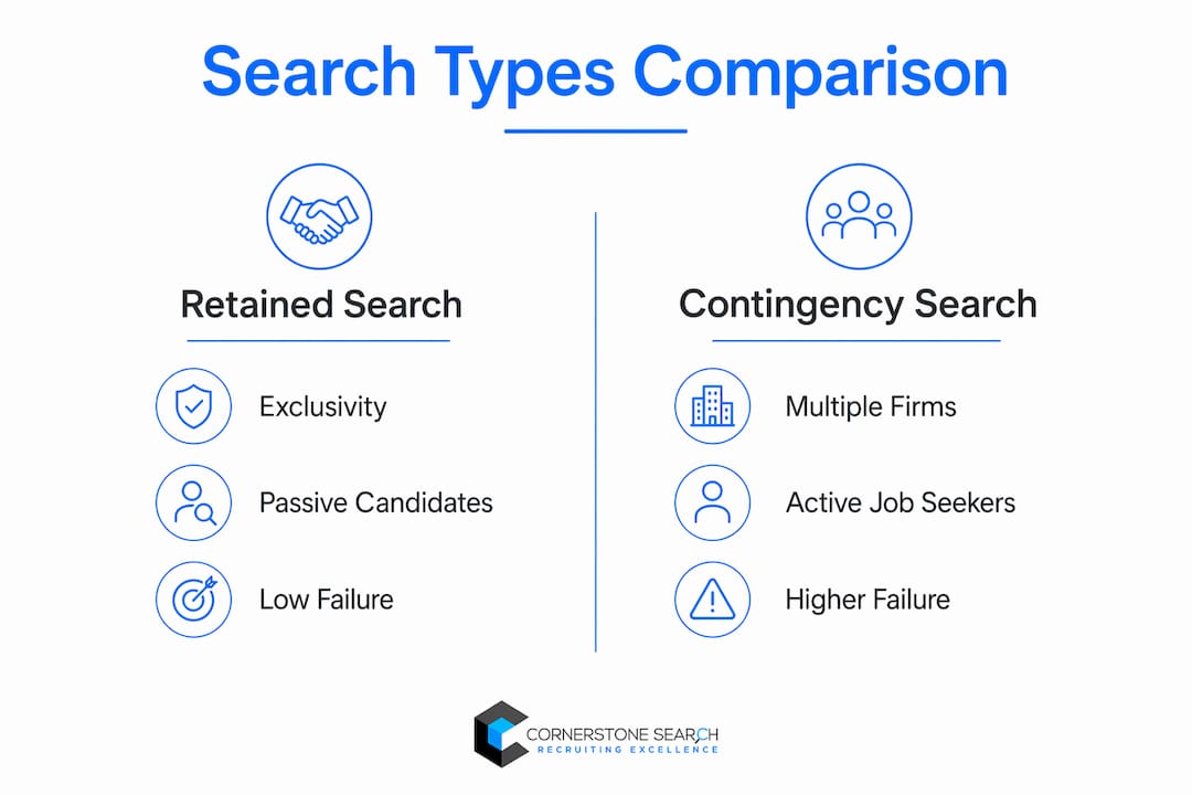 Infographic comparing retained and contingency search