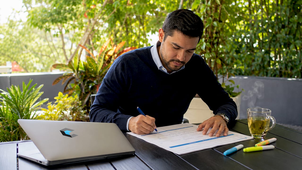Recruiter checking executive search methodology list