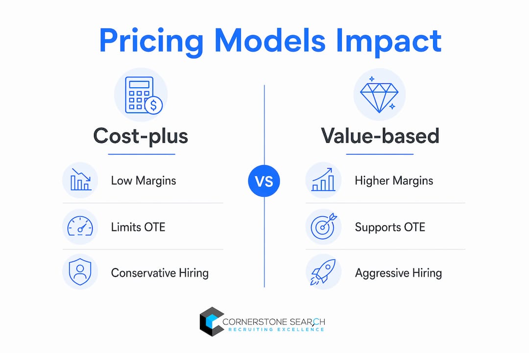 Infographic comparing cost-plus and value-based pricing models