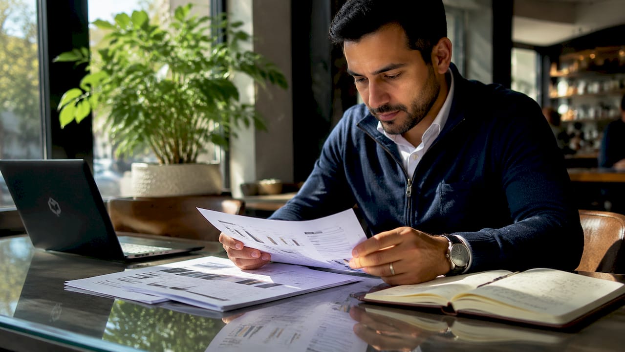 Hands sorting sales candidate screening documents