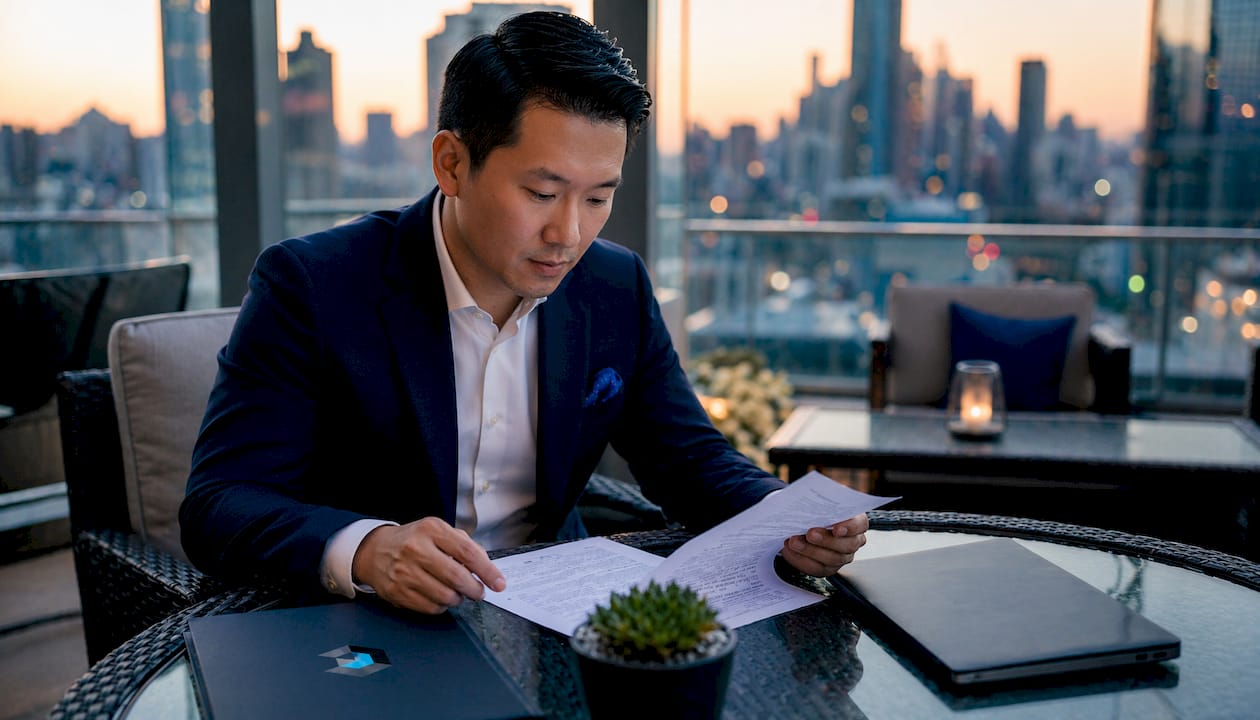 Legal counsel examining non-compete agreement