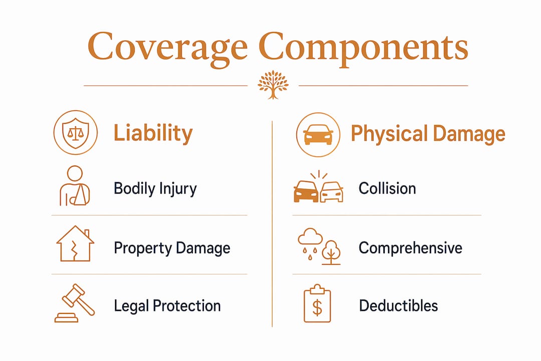 Infographic comparing liability and physical damage coverage
