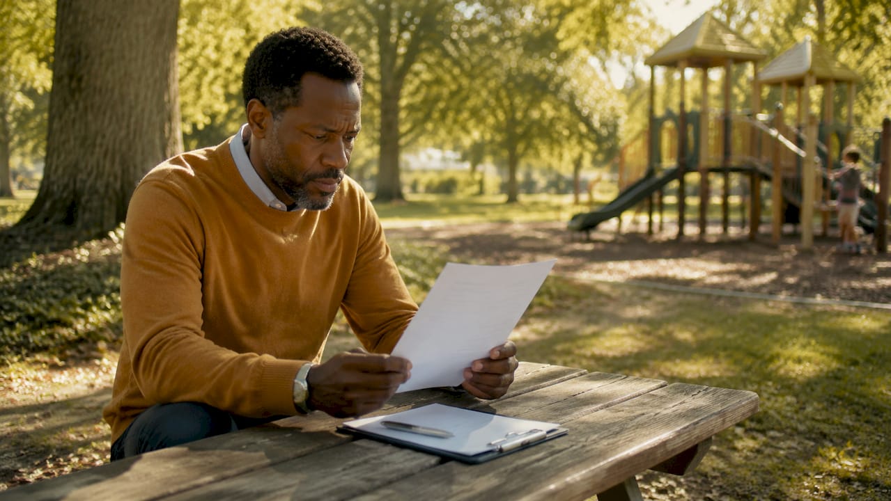 Businessman reviewing commercial auto insurance in van