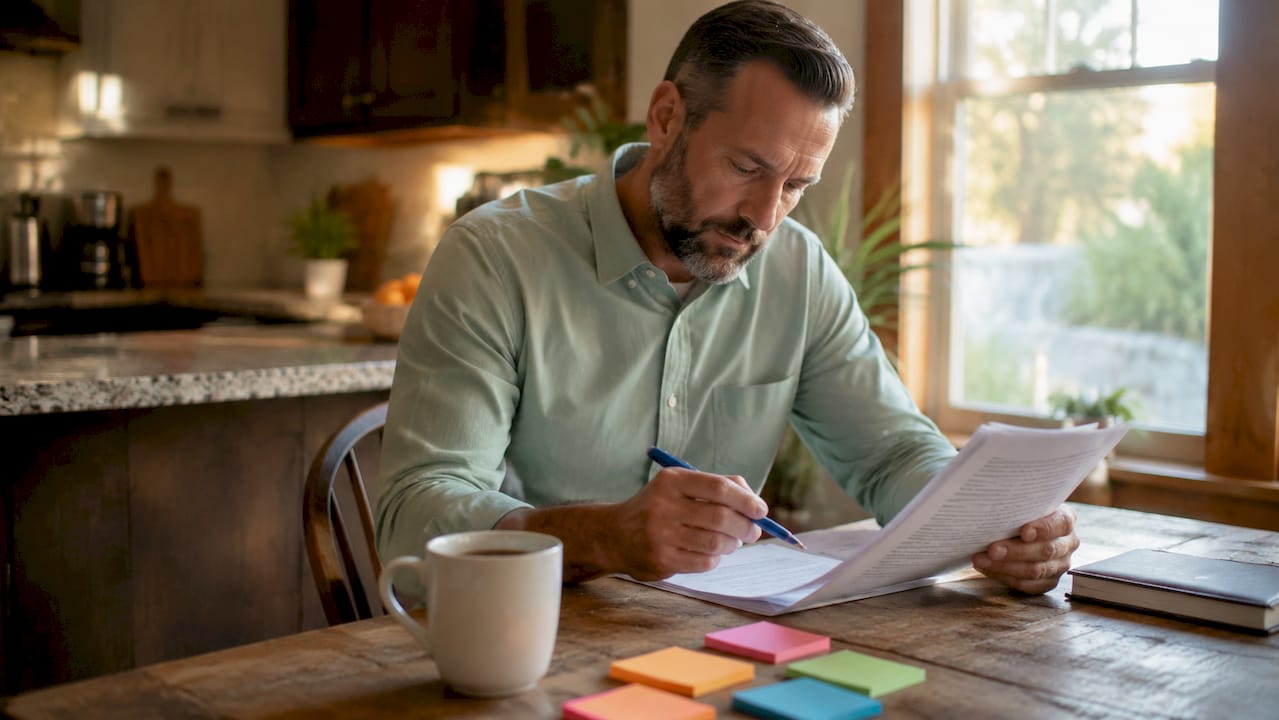 Agent reviewing liability insurance documents