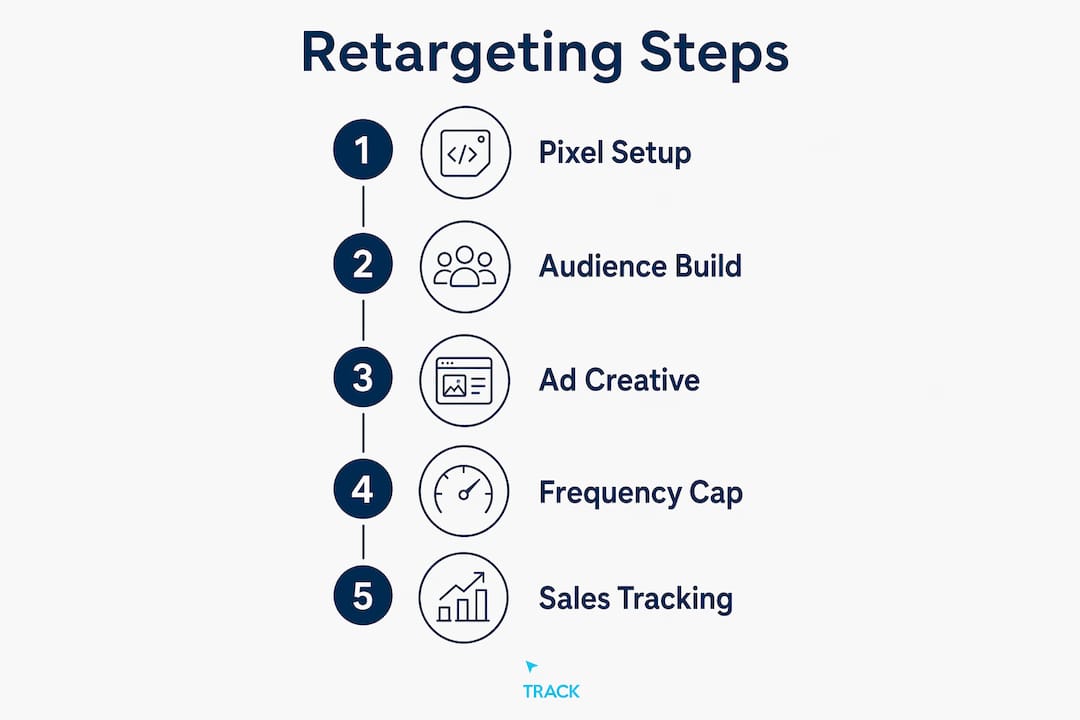 Infographic illustrating retargeting process steps