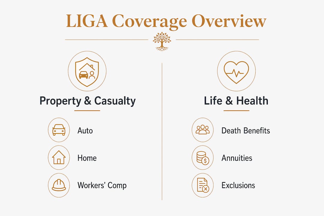 Infographic showing LIGA coverage categories