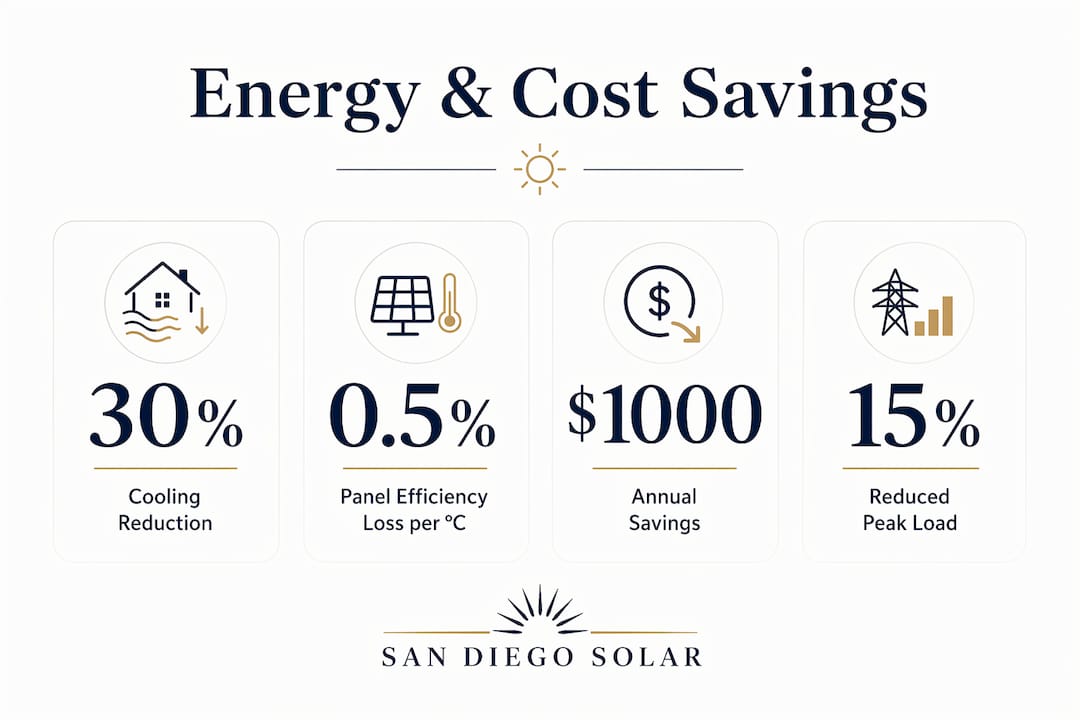 Infographic showing energy and cost savings benefits