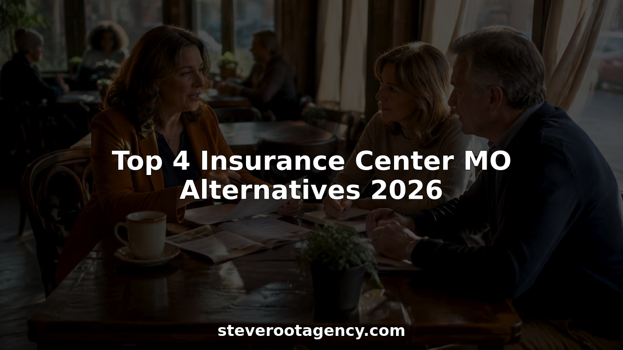 Local insurance agent consulting clients in office