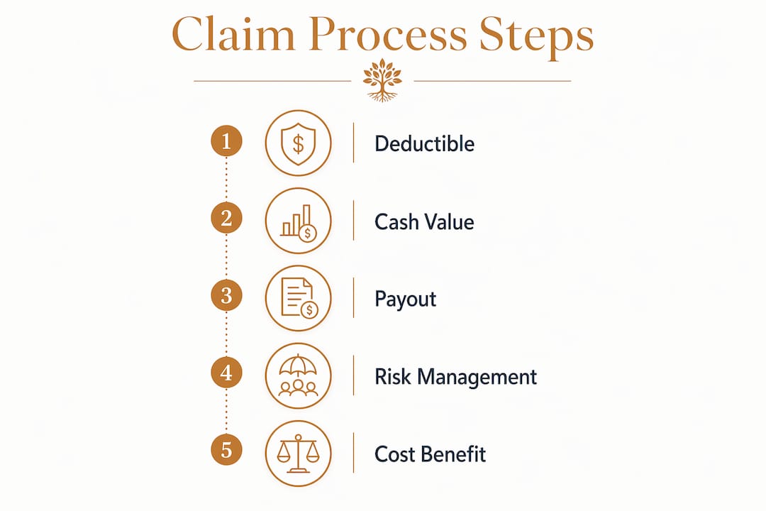 Infographic outlining motorcycle insurance claim steps