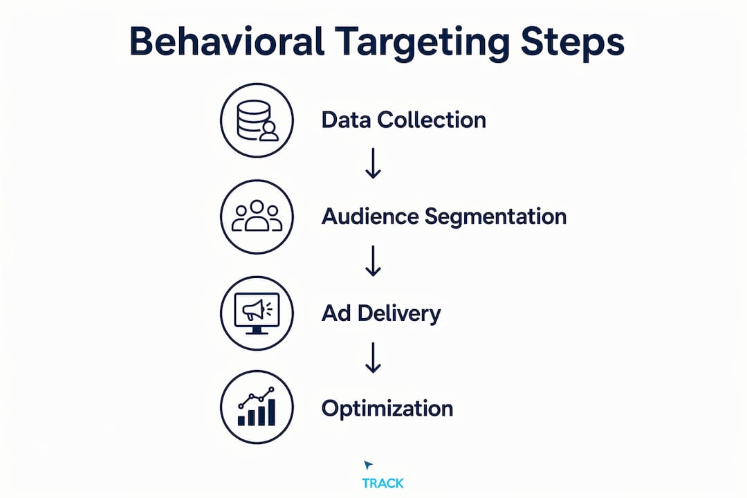 Infographic illustrating behavioral targeting steps