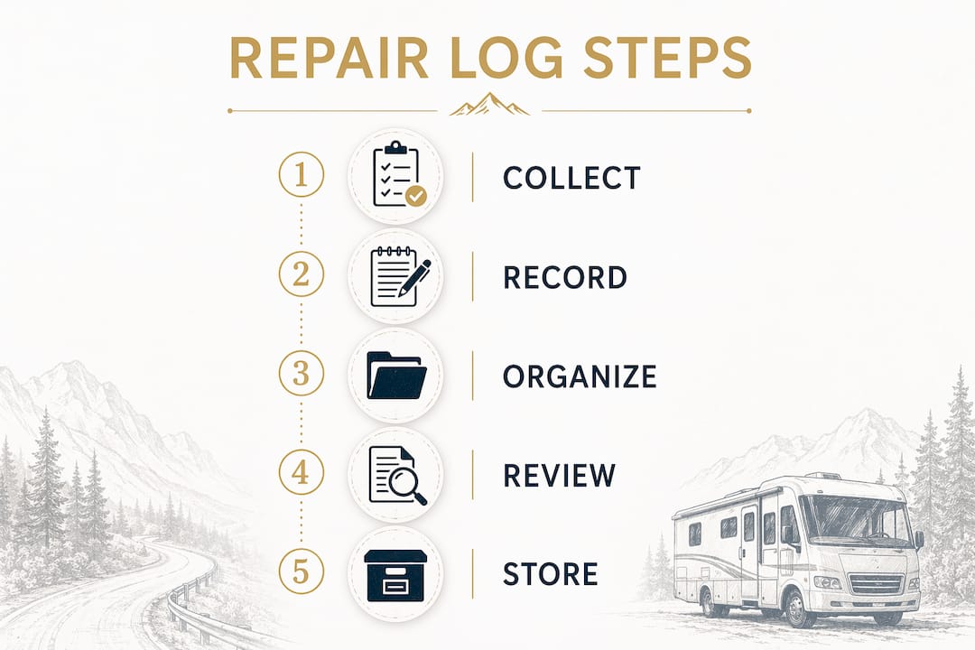 Infographic showing steps to build repair attempt log