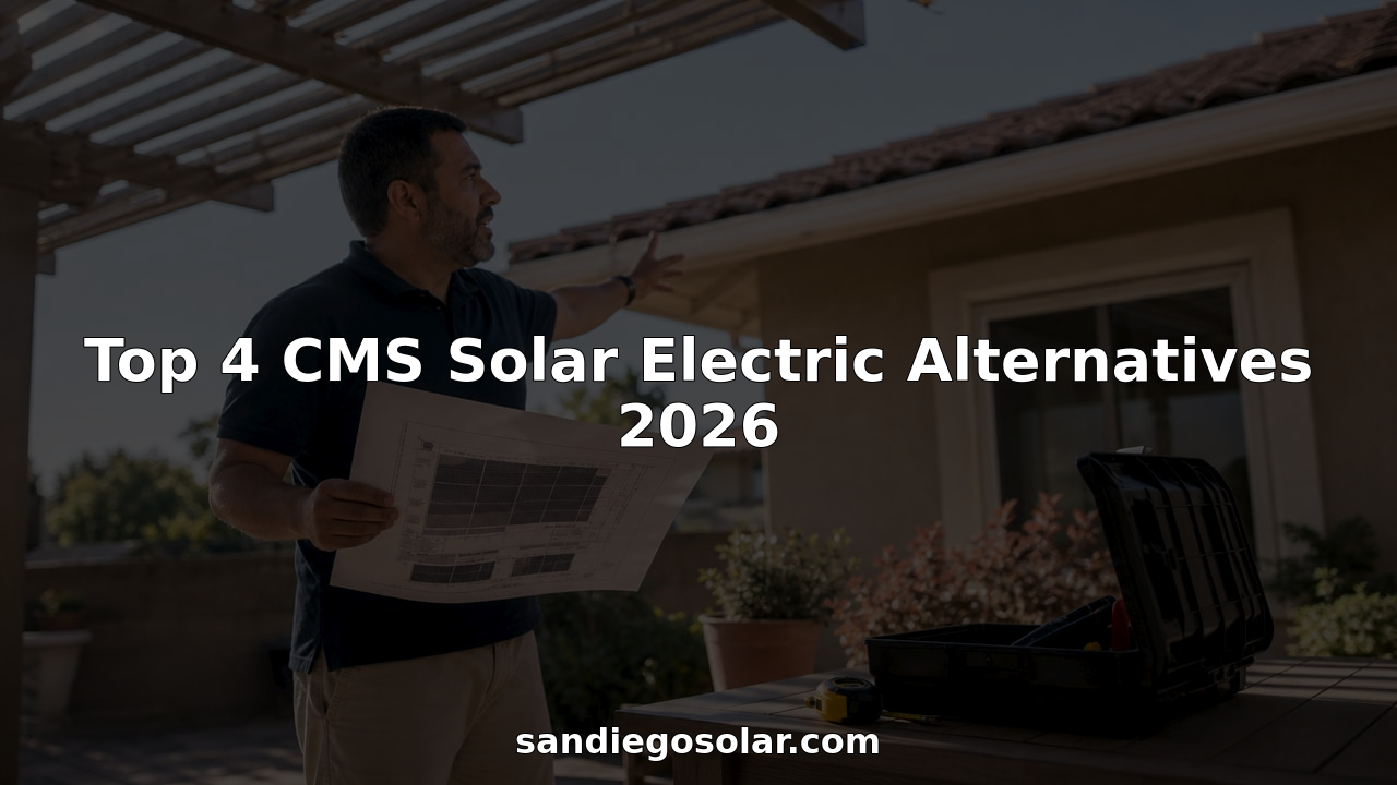 Homeowner planning solar panel installation outdoors