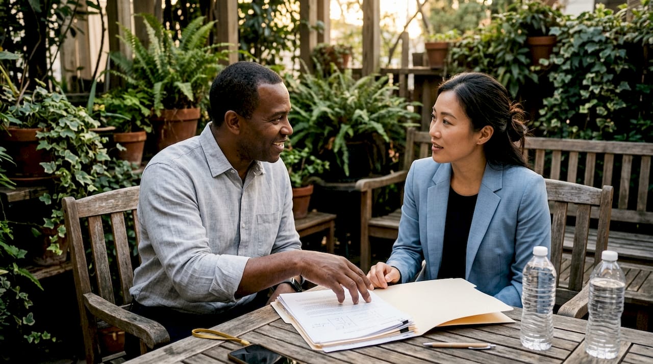 Client discussing lemon law case with attorney