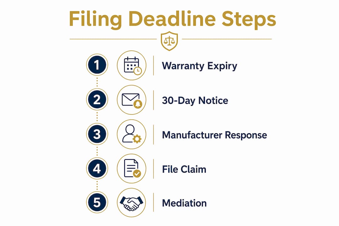 Infographic outlining steps to file lemon law claim