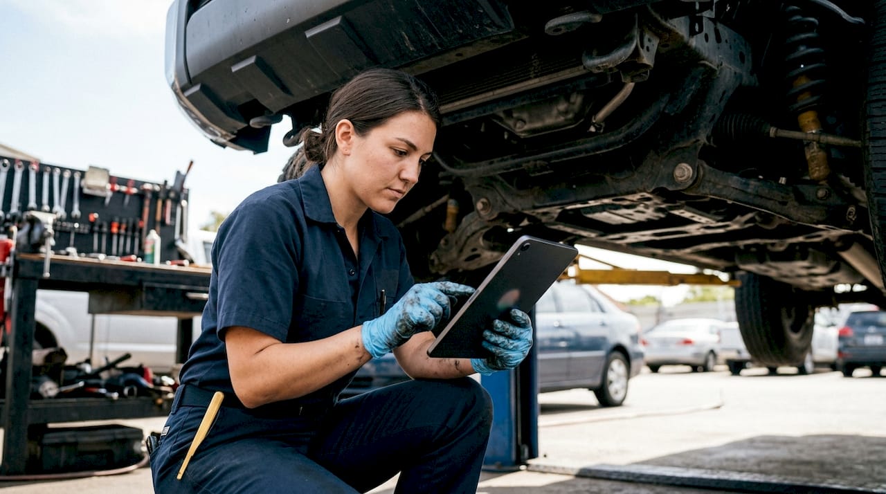Mechanic logging Toyota Tundra defect repairs