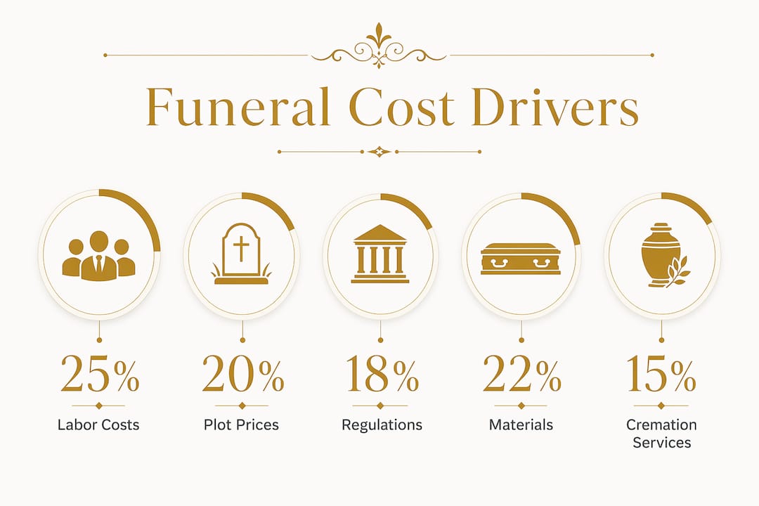 Infographic showing main drivers of funeral costs