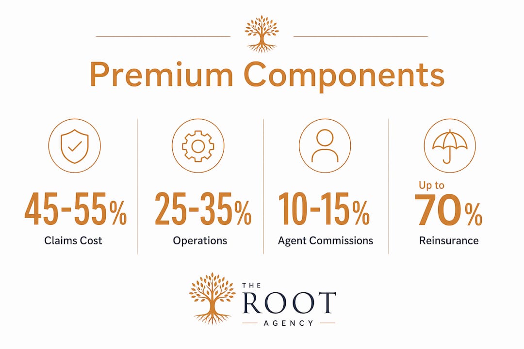 Infographic breaking down insurance premium cost components