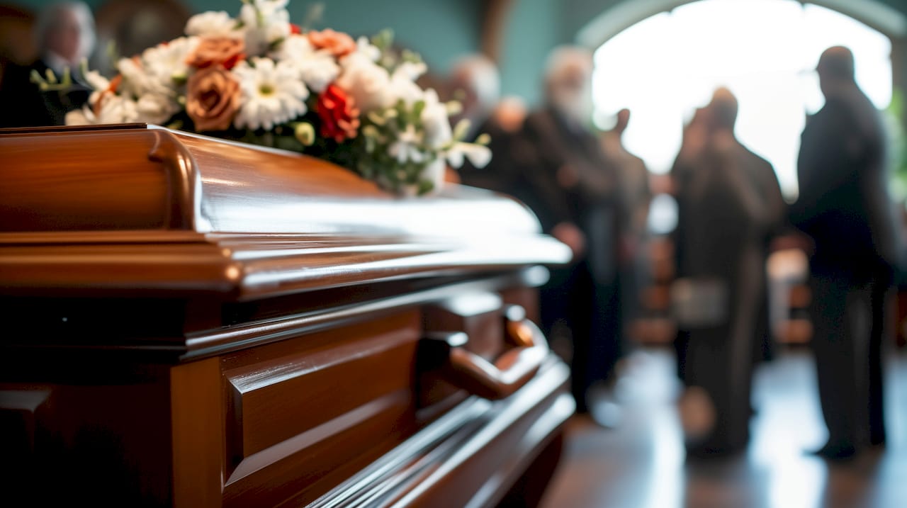 Funeral director reviewing estate settlement paperwork