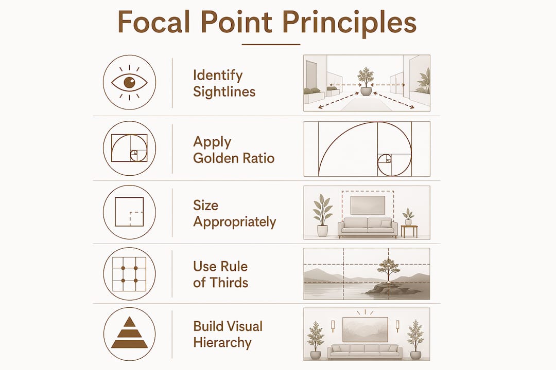 Infographic showing key focal point design principles