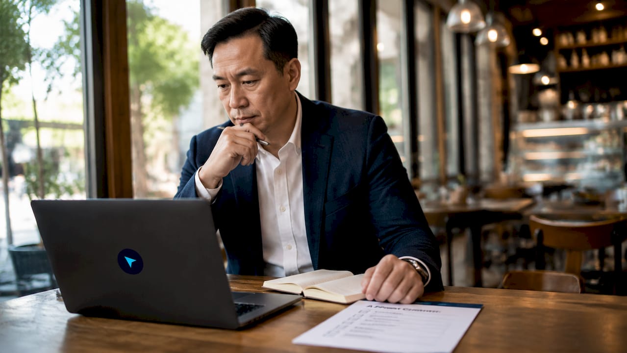 Man evaluating AEO service provider criteria