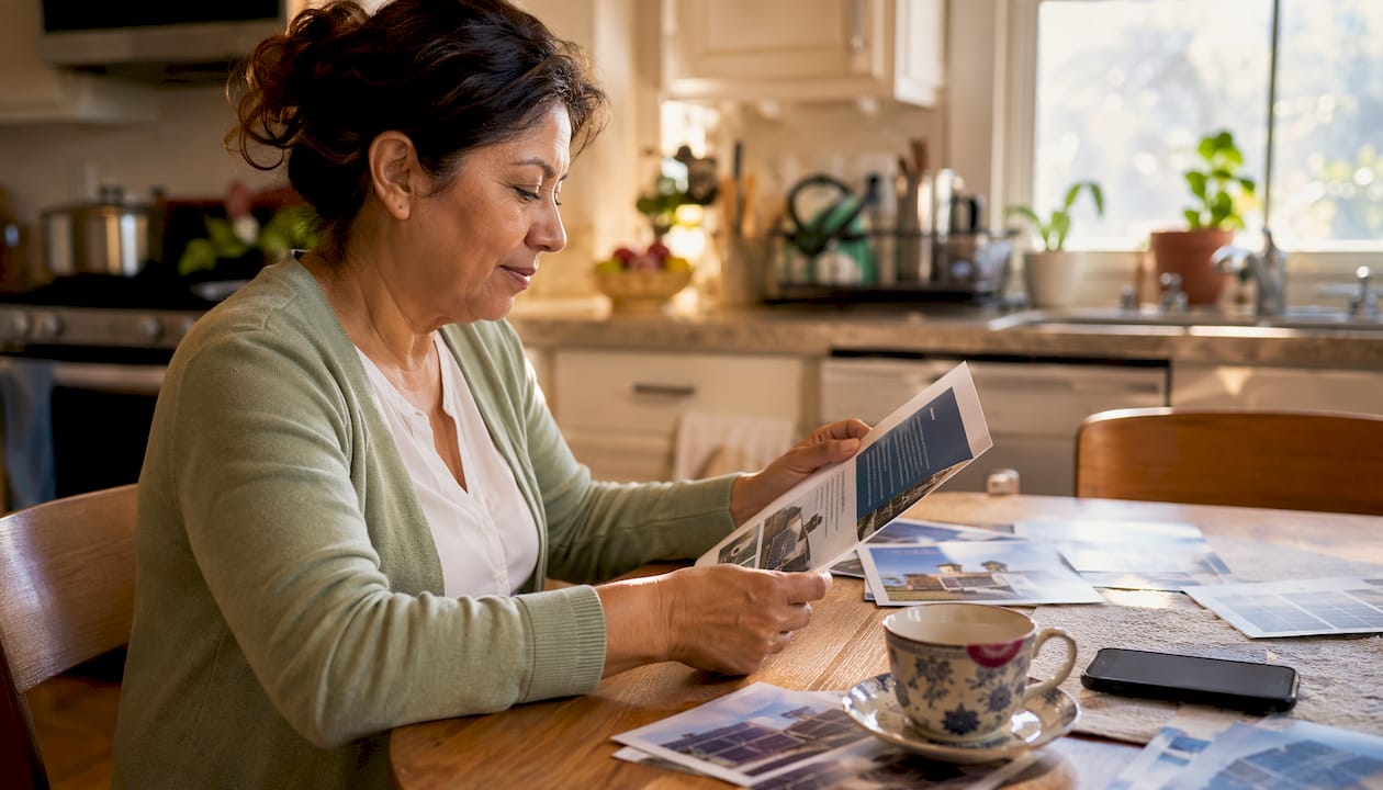 Homeowner reading CPUC solar protection guide