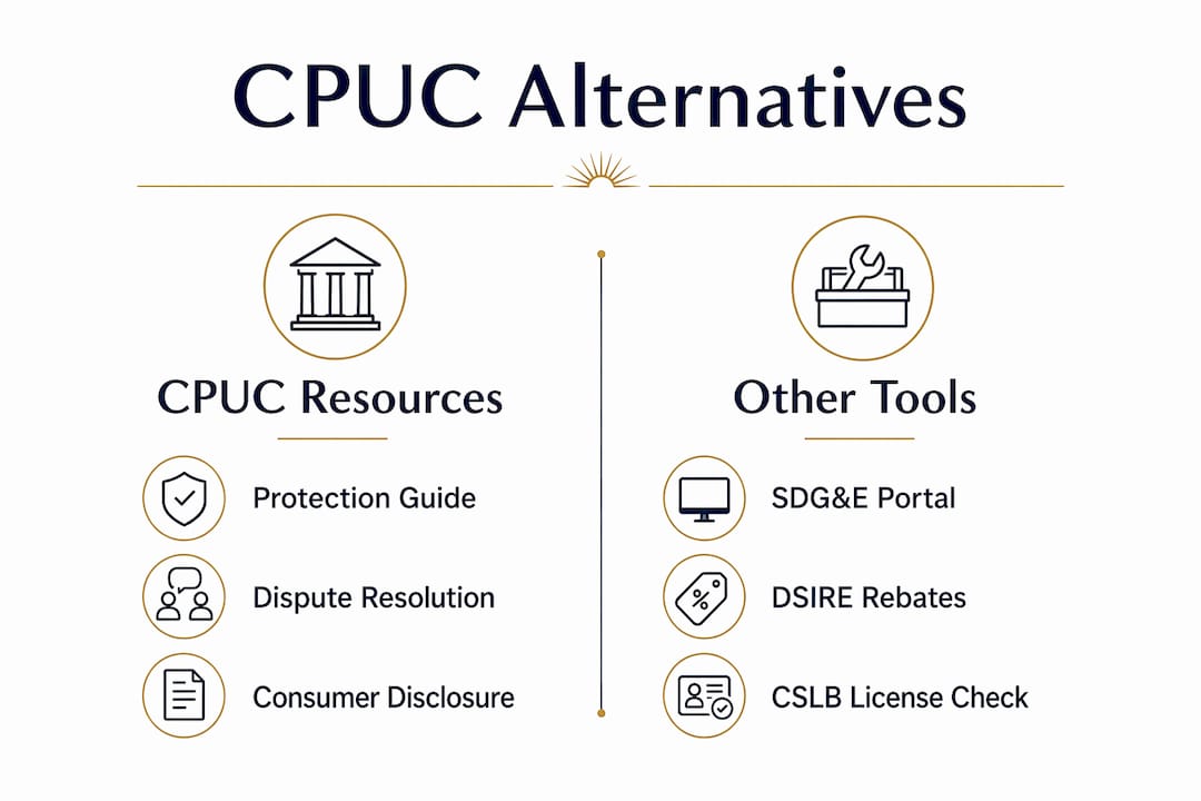 Infographic comparing CPUC resources and other tools