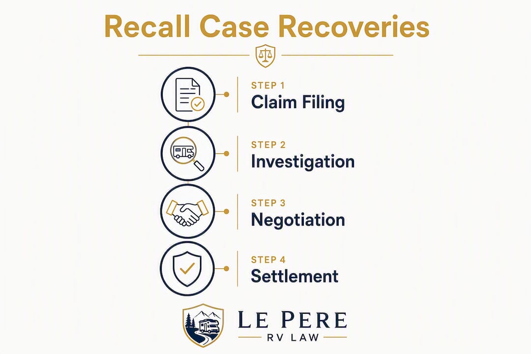Infographic showing steps in recall claim recovery process