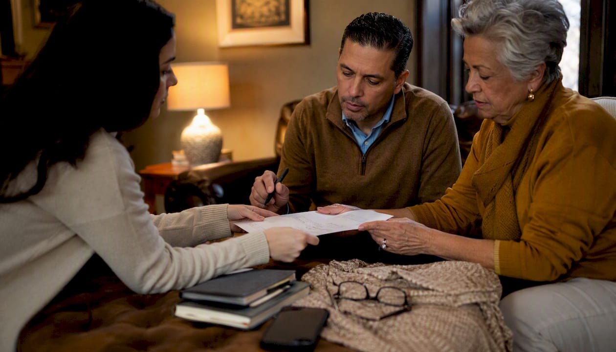 Hands pointing at role assignment document