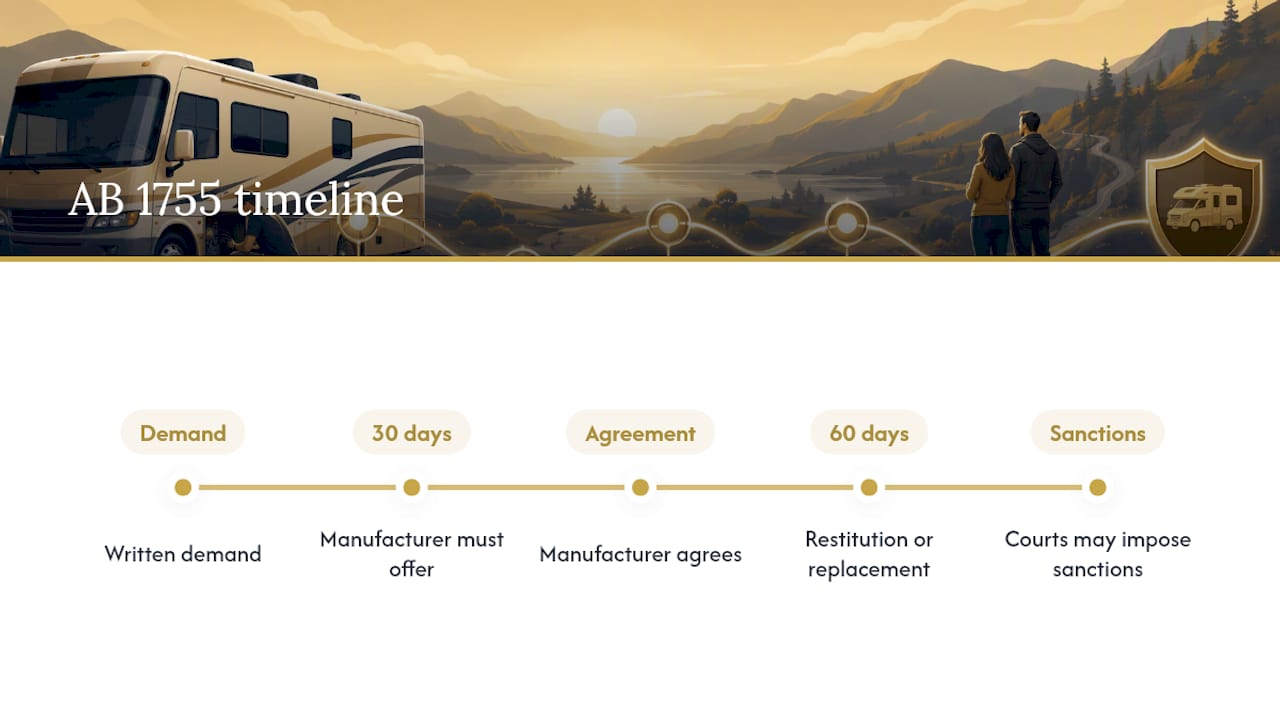 Timeline of California RV warranty claim deadlines