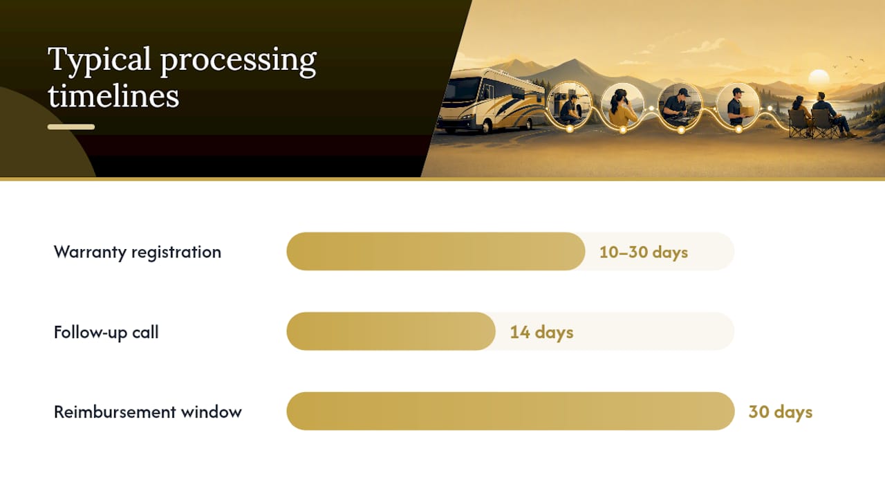 Timeline of motorhome warranty claim steps