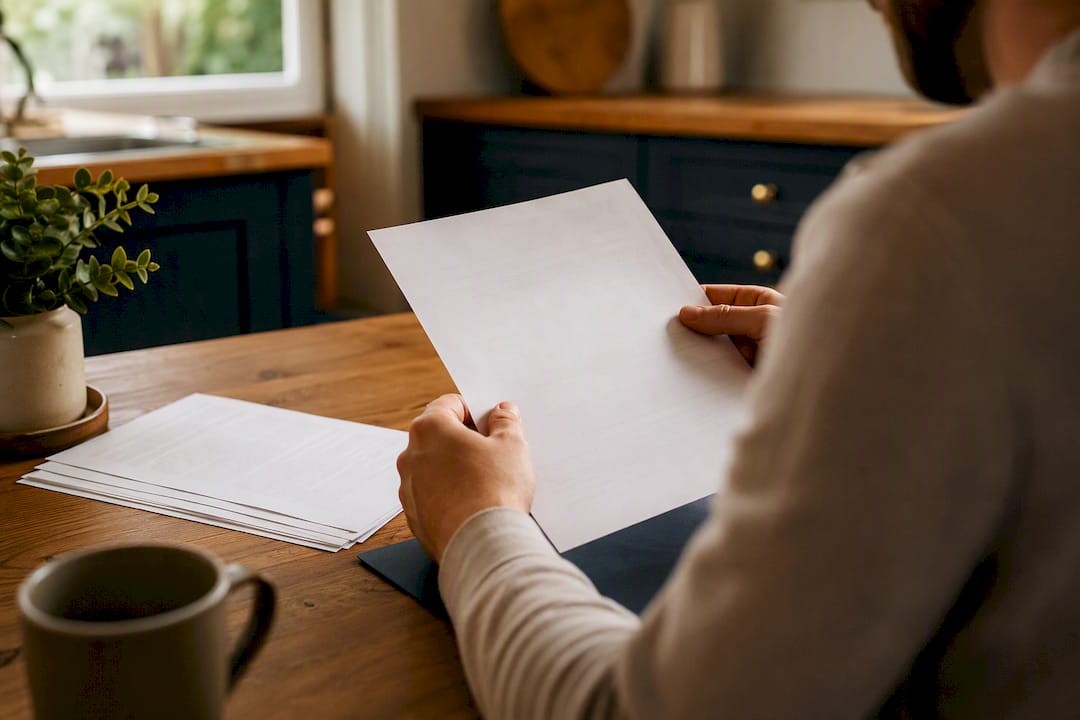 Hands holding certificate of insurance document