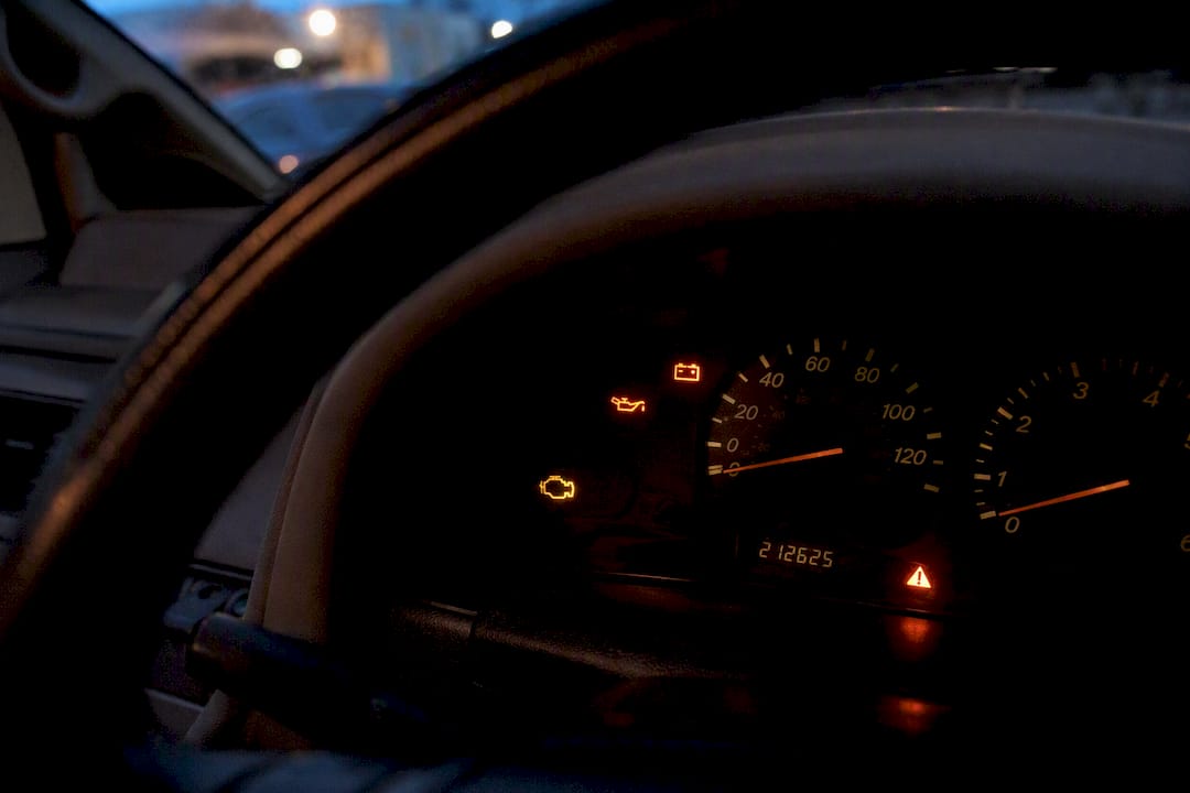 Vehicle dashboard warning lights and odometer