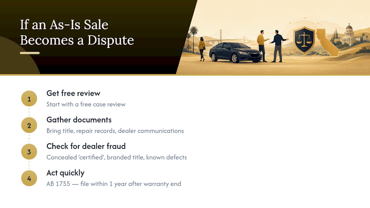 What to Do if an As-Is Sale Turns Into a Dispute — overview diagram