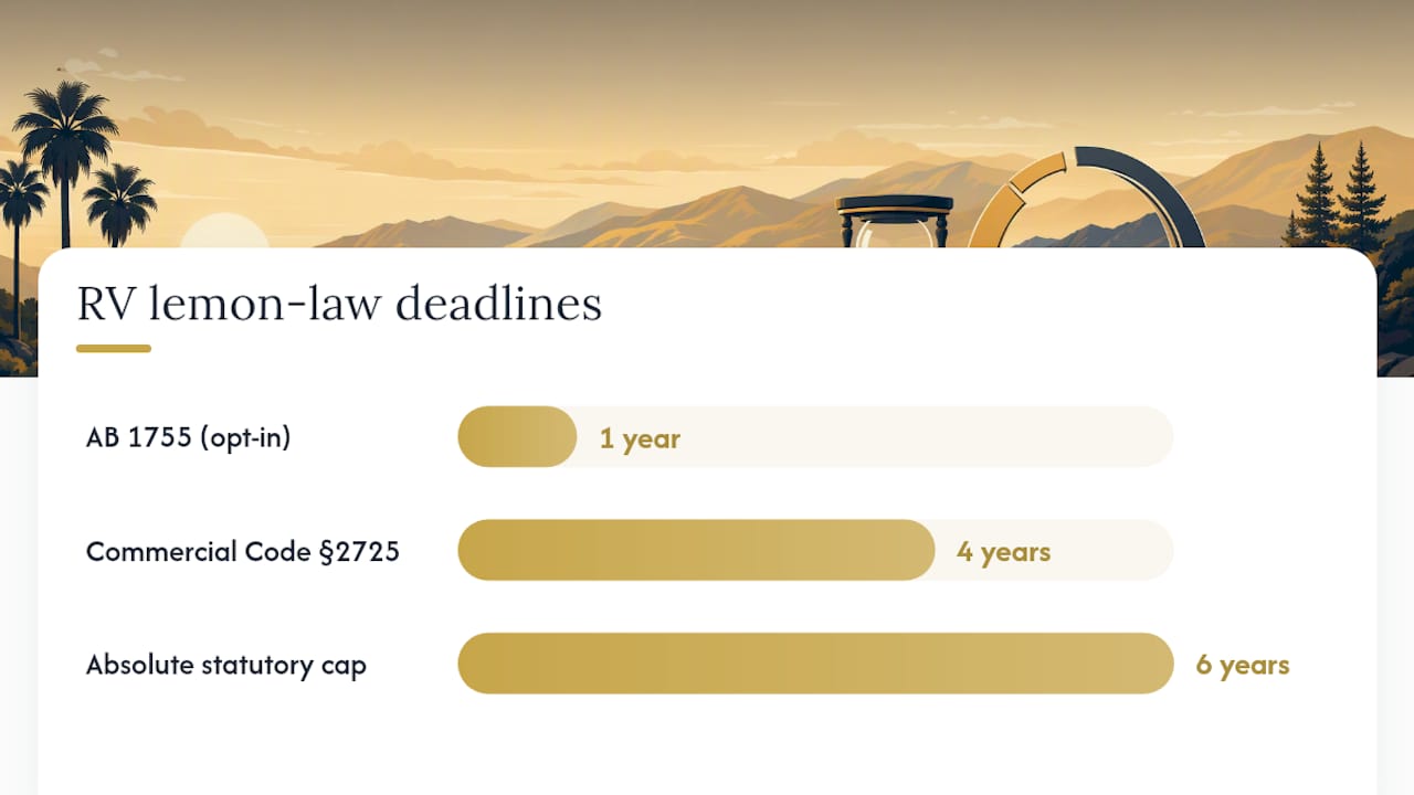 Decision path for California lemon law deadlines