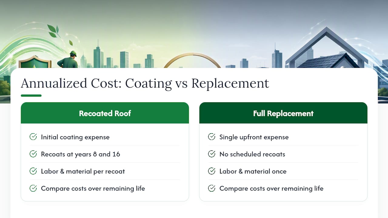Lifecycle comparison of coating and replacement costs
