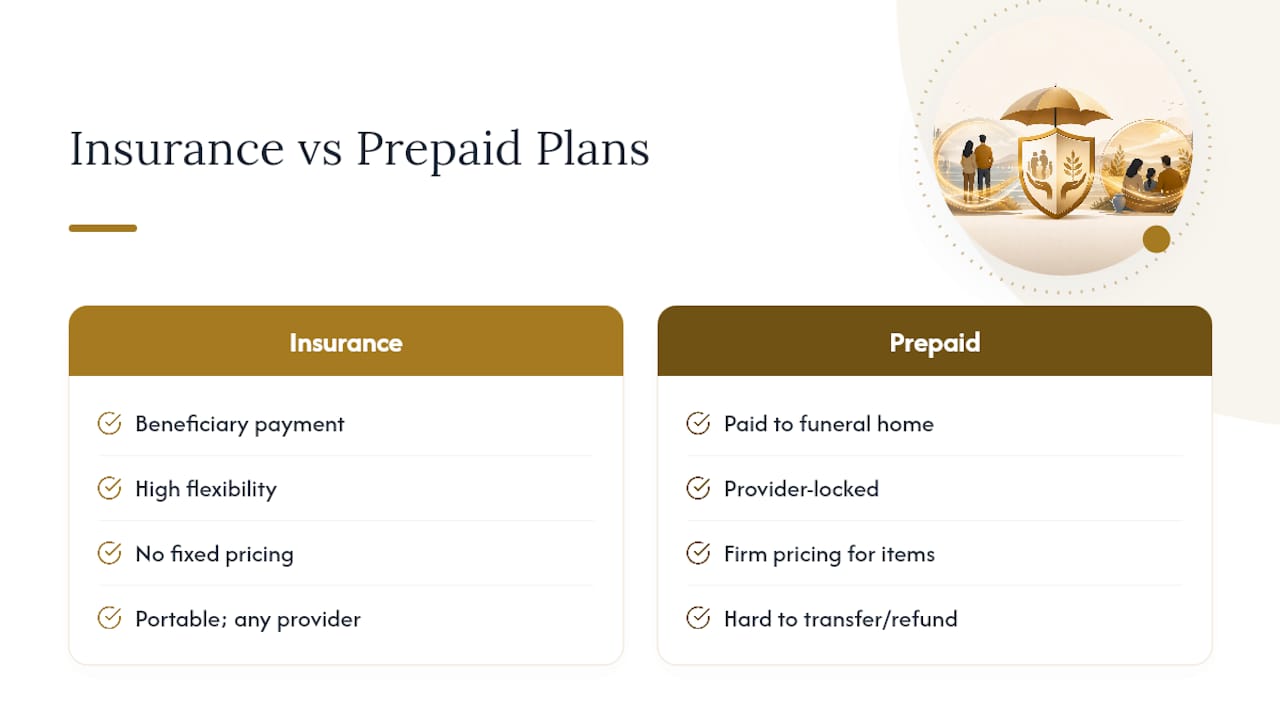 Funeral insurance versus prepaid plan comparison