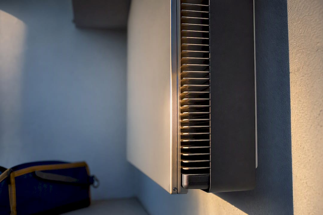 Close detail of inverter heat-sink fins