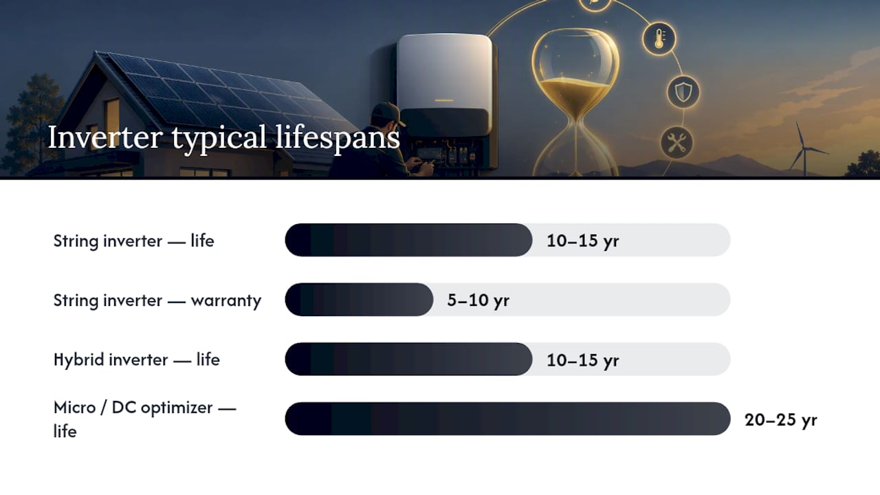 Comparison of string and hybrid inverter lifespans