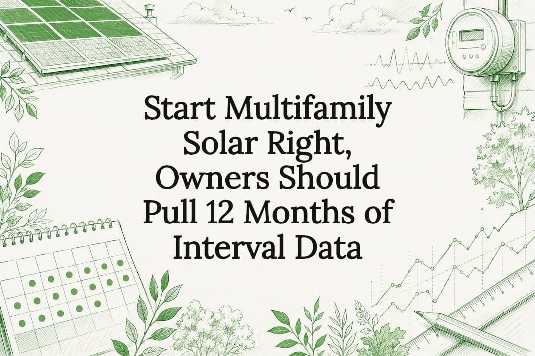 Decorative multifamily solar data title card