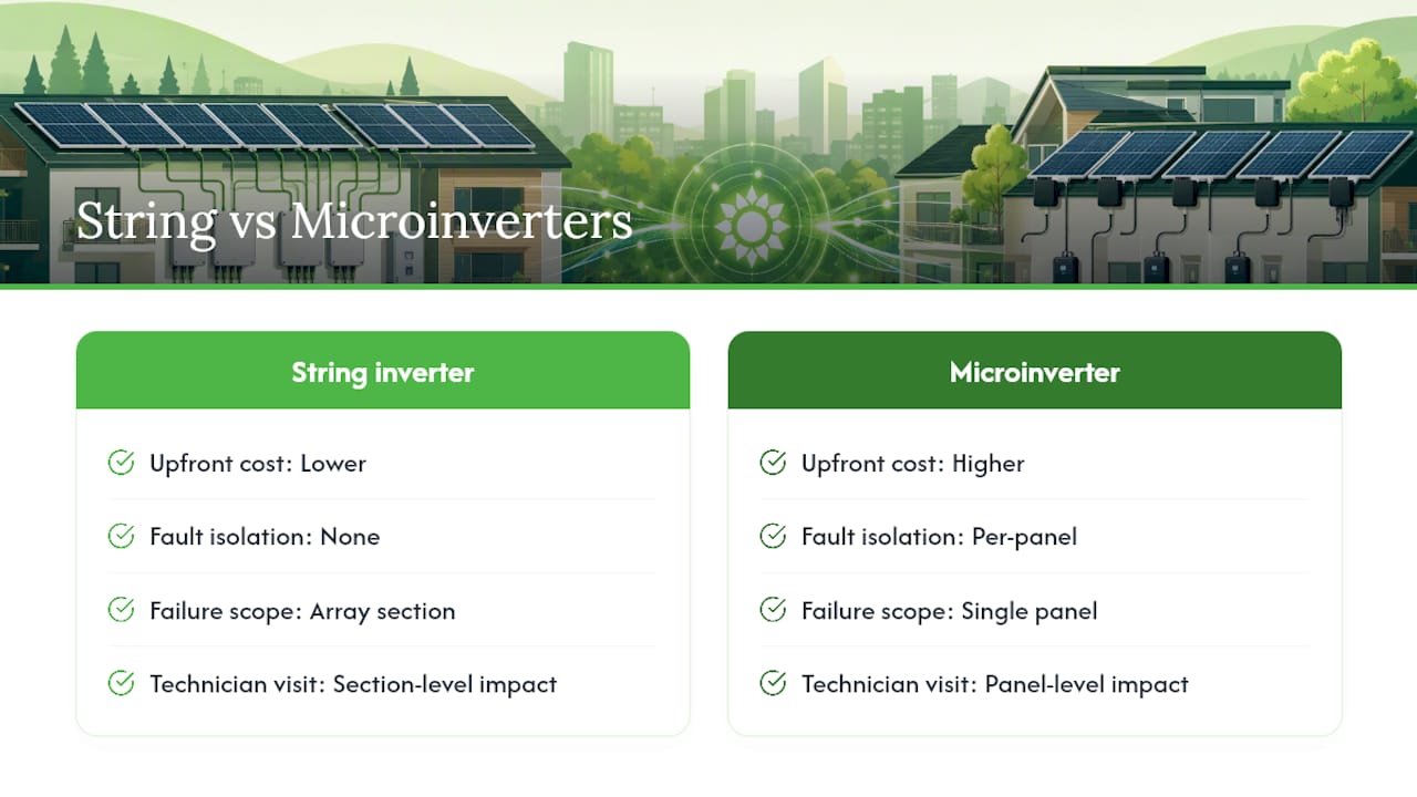 String and microinverter maintenance comparison