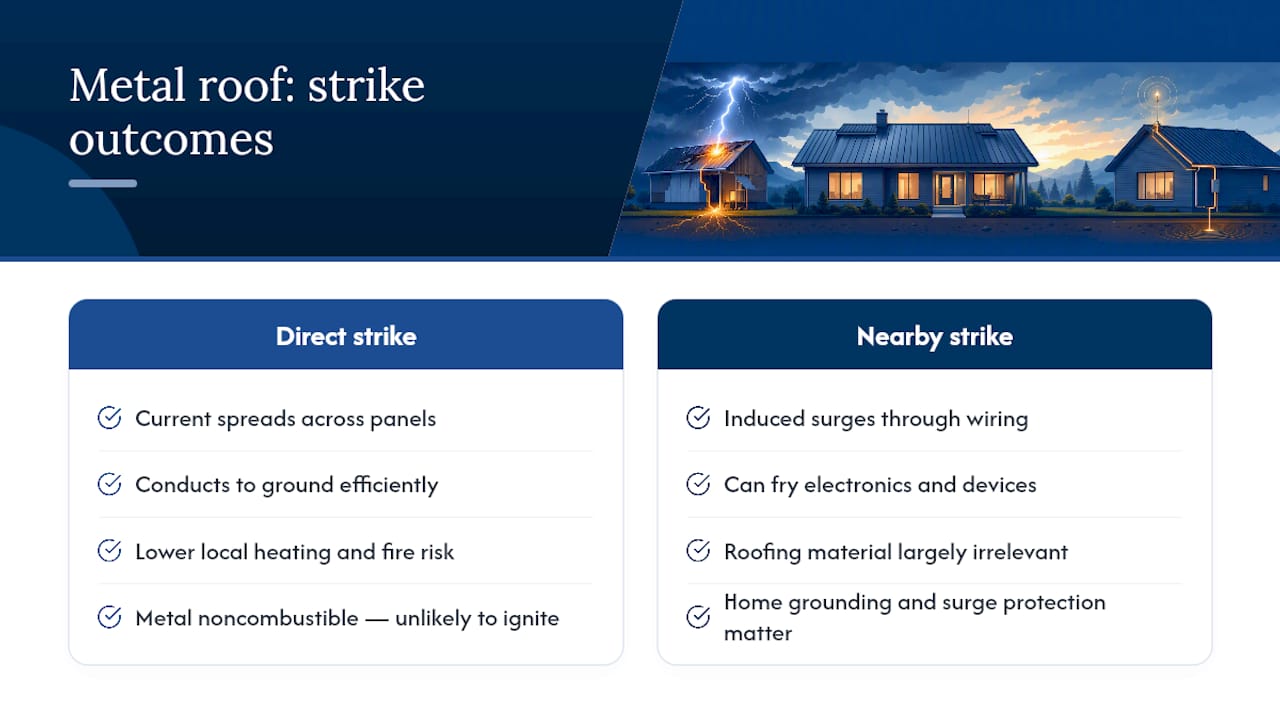 What Happens to a Metal Roof During a Strike? — overview diagram
