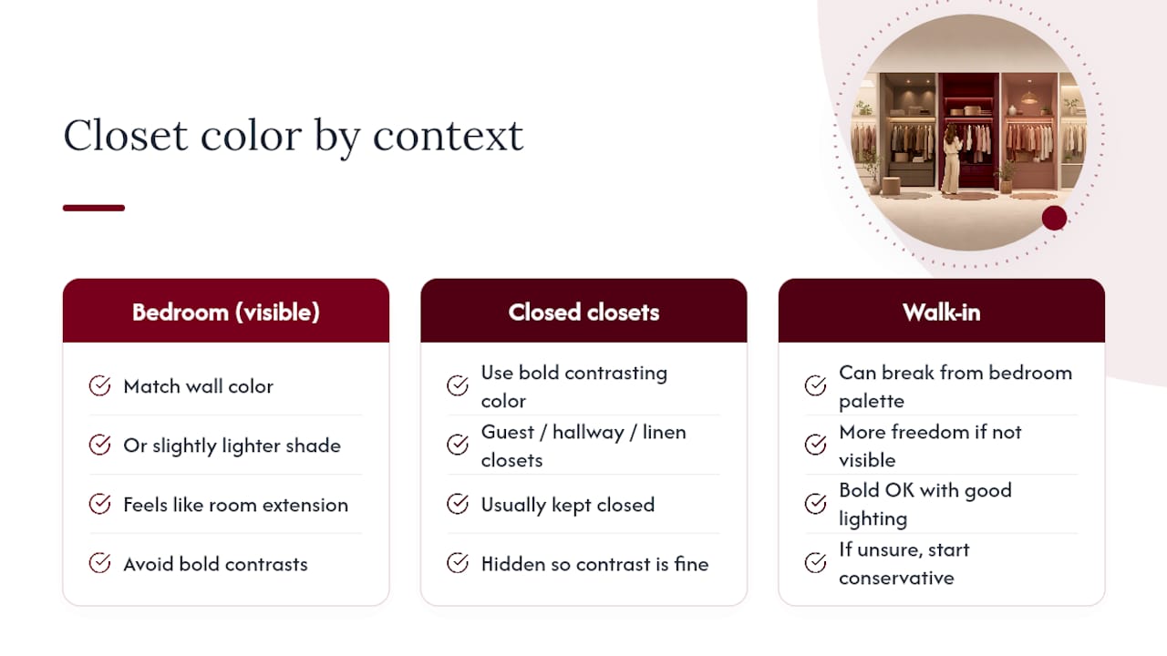 Closet color matching and contrast guide