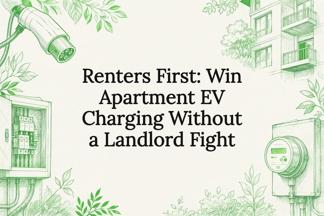 Decorative apartment EV charging title card