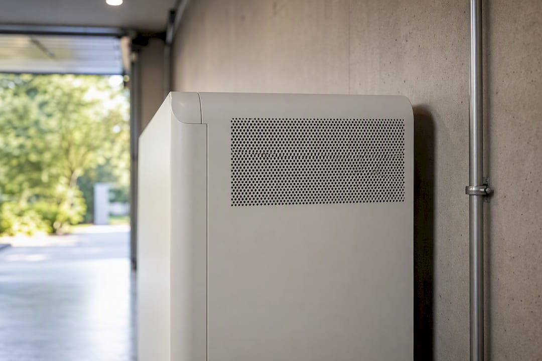 Battery enclosure with clear garage ventilation space