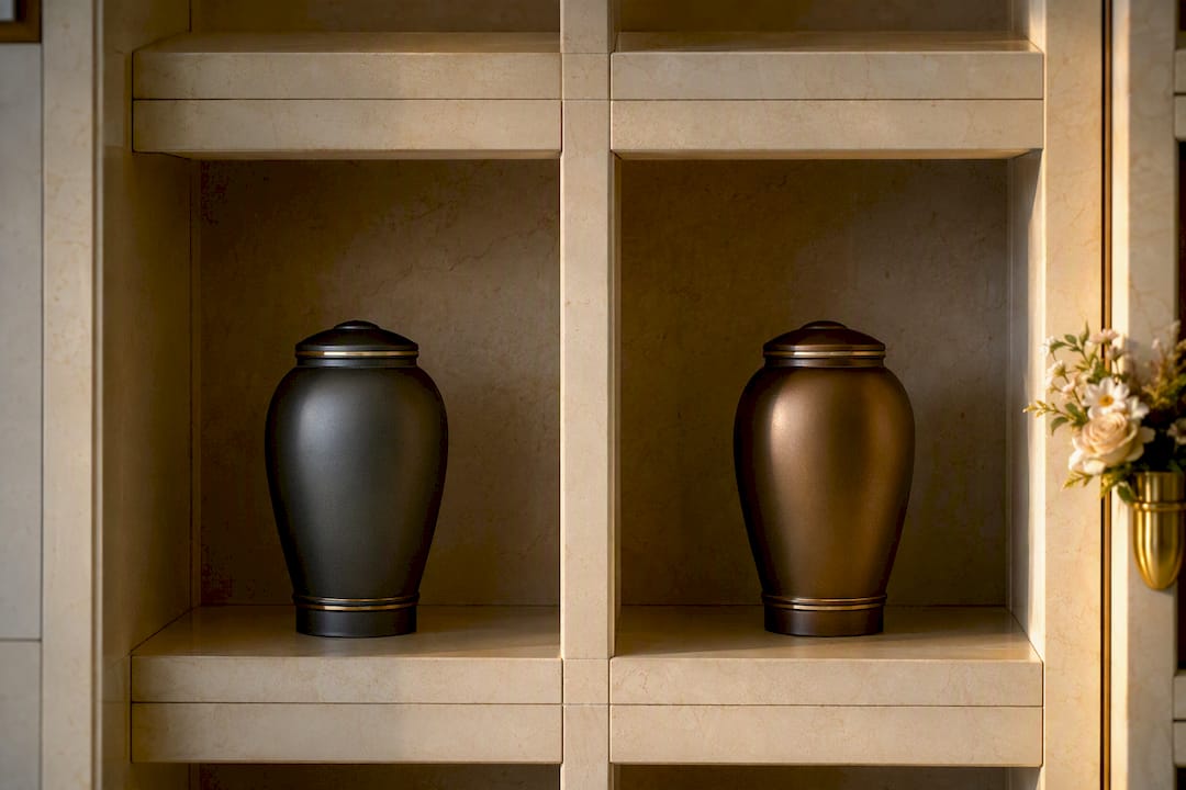 Separate companion urns in columbarium niches