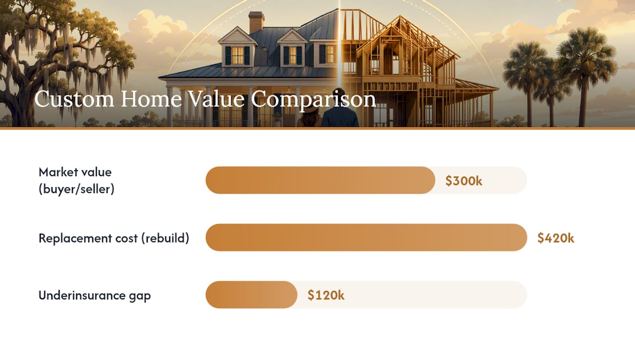 Market value versus replacement cost comparison