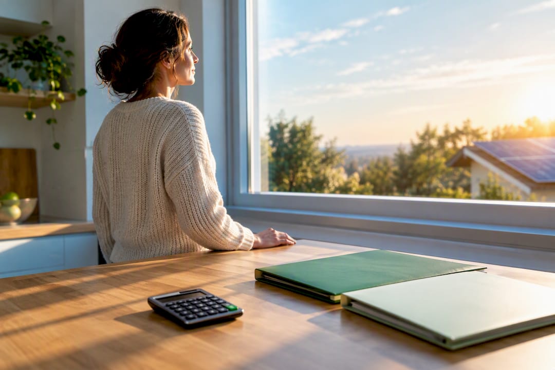 Homeowner reviewing solar financing options