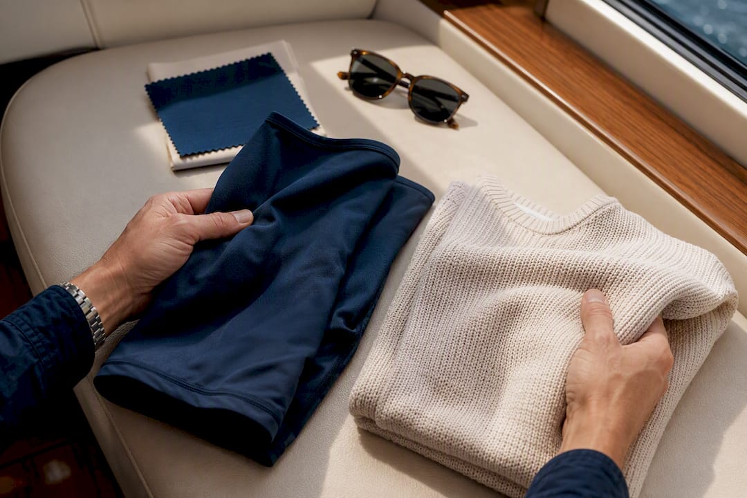 Technical and cotton fabrics compared aboard
