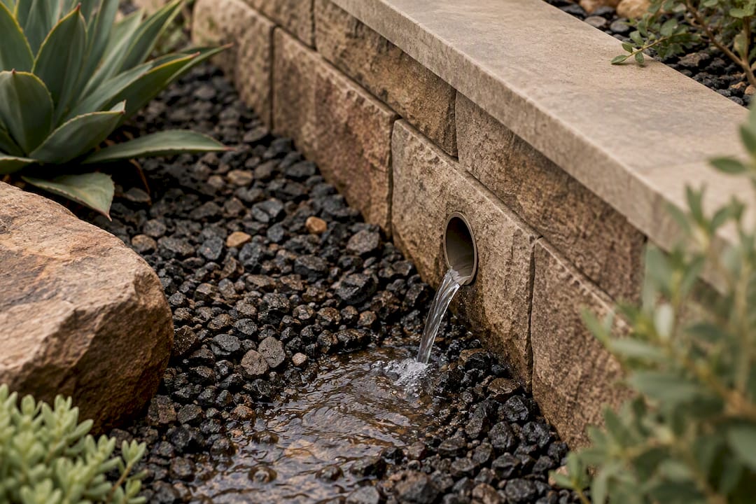 Clear drain outlet releasing water
